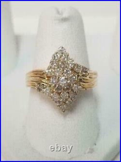 2.50 Ct Round Cut Real Moissanite Engagement Ring 14k Yellow Gold Silver Plated