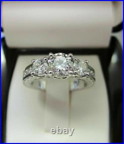 2.50Ct Round Cut Moissanite Women Engagement Ring 14K White Gold Plated Silver