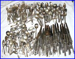 20 Lbs Lot, 226 Pcs Vtg Silverplate Flatware Scrap, Crafts, Forks, Spoons, Knives