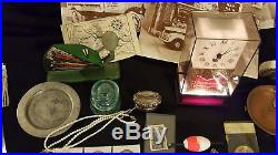 200 piece vintage junk drawer lot Budweiser silver pins coins lighter horn 1970s