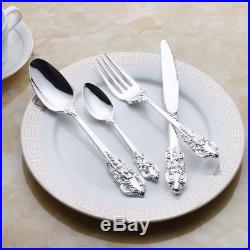 24-Piece High Quality Vintage Stainless Steel Flatware Cutlery Set Service For 6