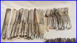 24 Vintage Assorted Mixed Silverplate 4-Piece Place Settings