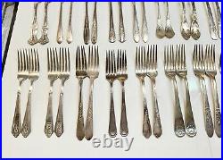 25 Pairs 50 PC Lot Silverplate DINNER FORKS Silver Plate Craft Vintage Jewelry