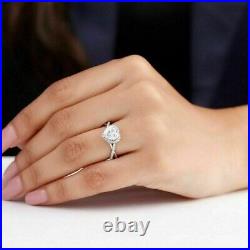 2Ct Heart Cut Moissanite Halo Engagement Women's Ring In 14K White Gold Plated