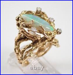 2Ct Marquise Cut Natural Fire Opal Vintage Wedding Ring 14K Yellow Gold Plated