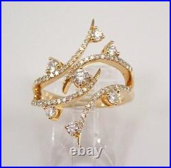 2Ct Round Real Moissanite Cluster Engagement Ring 14K Yellow Gold Silver Plated