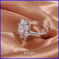 2Ct Round Simulated Diamond Flower Wedding Vintage Ring in 14KGold Plated Silver