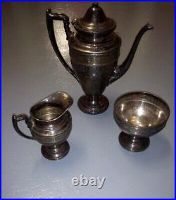 3 Lot Vintage Silver Plated Dresden EPSN 5978 Tea/Coffee Set