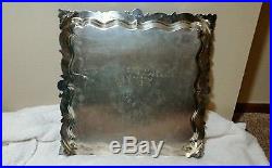 3 Platters Fit In Each Other Vintage Silver Plate Footed Serving Tray Waiters