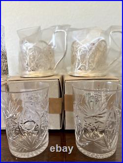 4 Vintage Filigree Silver Plate Hot Ice Coffee Tea Cup Holders with Glasses Russia