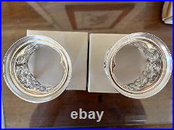 4 Vintage Filigree Silver Plate Hot Ice Coffee Tea Cup Holders with Glasses Russia