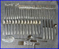 45 Pc Lot Vintage Oneida Community Plate 1932 Lady Hamilton Silverplate Flatware