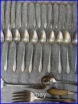 45 Pc Lot Vintage Oneida Community Plate 1932 Lady Hamilton Silverplate Flatware