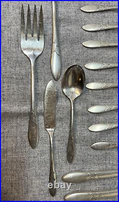 45 Pc Lot Vintage Oneida Community Plate 1932 Lady Hamilton Silverplate Flatware