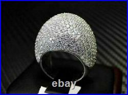 4Ct Round Moissanite Wedding Men's Engagement Ring 14K White Gold Plated Silver