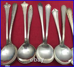 50 Pc Antique to Vintage Small BOUILLON SPOONS 4 1/2 to 5 1/2 Silverplate Mix