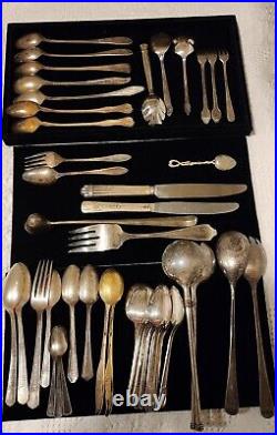 50 Pieces Mix Of Vintage Cutlery, Silver Plated, Famous Brands