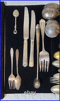 50 Pieces Mix Of Vintage Cutlery, Silver Plated, Famous Brands