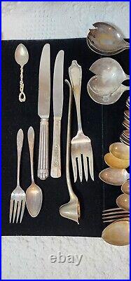 50 Pieces Mix Of Vintage Cutlery, Silver Plated, Famous Brands