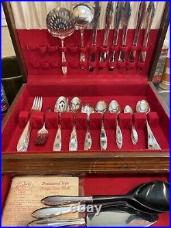 51 Piece 1939 Vintage Oneida Nobility Plate Reverie Silverware Original Papers