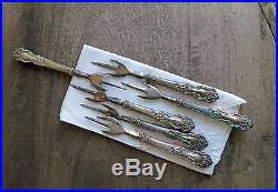 6 RARE Vtg Alexander Young Hotel Silver Plate Mango Forks Reed Barton Tiger Lily