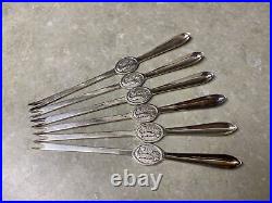 6 Vintage English Silvercraft Sheffield Silver Plated Seafood Lobster Picks