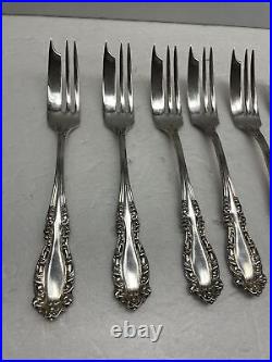 6 Vintage paragon triple (silver) Plate forks pie Dessert Cake 7.25