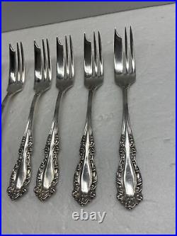 6 Vintage paragon triple (silver) Plate forks pie Dessert Cake 7.25