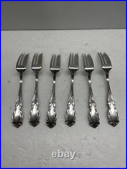 6 Vintage paragon triple (silver) Plate forks pie Dessert Cake 7.25