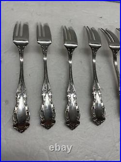 6 Vintage paragon triple (silver) Plate forks pie Dessert Cake 7.25