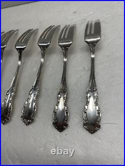 6 Vintage paragon triple (silver) Plate forks pie Dessert Cake 7.25