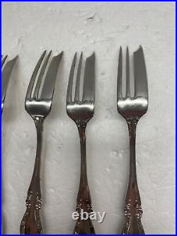 6 Vintage paragon triple (silver) Plate forks pie Dessert Cake 7.25