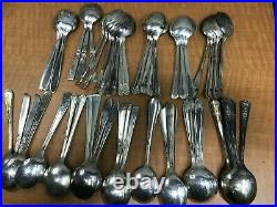 60 Pc Mixed Antique to Vintage Silverplated ROUND SOUP GUMBO SPOONS 6 1/2 7