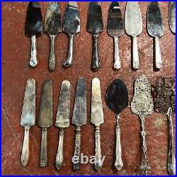 67 Cake Pie Lasagna Serving Vintage Silver Plate Flatware Lot Craft Art #q38a1