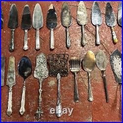 67 Cake Pie Lasagna Serving Vintage Silver Plate Flatware Lot Craft Art #q38a1