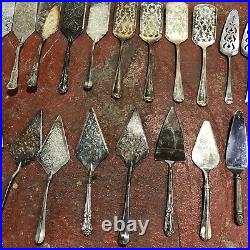 67 Cake Pie Lasagna Serving Vintage Silver Plate Flatware Lot Craft Art #q38a1