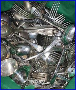 7 Pounds Silver Plated Cutlery Vintage Flatware Lot