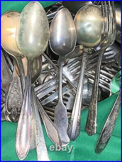 7 Pounds Silver Plated Cutlery Vintage Flatware Lot