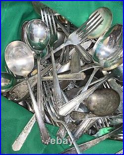 7 Pounds Silver Plated Cutlery Vintage Flatware Lot