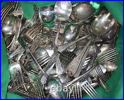 7 Pounds Silver Plated Cutlery Vintage Flatware Lot