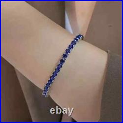 7Ct Round Cut Sapphire Lab Created Diamond Women Bracelet 14K White Gold Plated