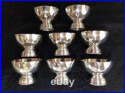 8 Vintage Silver Plate Dessert / Horderves Bowls, 2 3/4 Inch Tall x 3 3/4 Inches