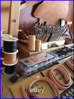 800+ LOT Leather Working Tools Large Stamps Silverplate Belts Wood Racks Vintage