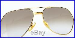 80s Vintage CARTIER mod VENDOME LAQUE Sunglasses 22ct Gold Plated 56-16 S Brown