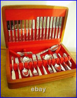 84 pc Silver Plated Canteen Cutlery Strathmore Cooper Bros NM Art Deco Vtg 1950s