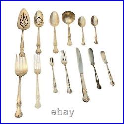 86 Pcs Old Company Silver-plate 1950 No Monogram Floral Pattern Flatware Mix