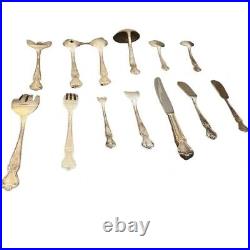 86 Pcs Old Company Silver-plate 1950 No Monogram Floral Pattern Flatware Mix