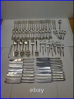 91 Pieces Vintage Oneida Community Plate Grosvenor Flatware Set No Monogram