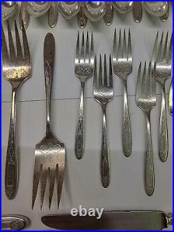 91 Pieces Vintage Oneida Community Plate Grosvenor Flatware Set No Monogram