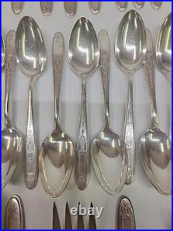 91 Pieces Vintage Oneida Community Plate Grosvenor Flatware Set No Monogram